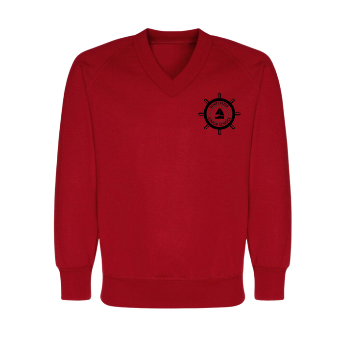 Whitstable Junior School Red V Neck Sweatshirt (Years 3&4)